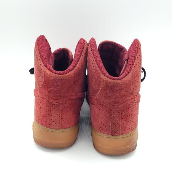 Nike Air Force 1 HI Suede Team Red Suede Gum Rare 749266-600 women's size 12 - Picture 6 of 9